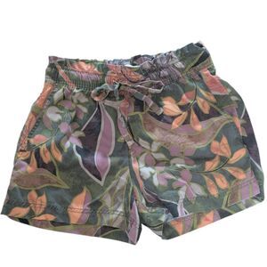 Cynthia Rowley Tropical Floral Lyocell Paperbag Shorts XS Boho Beach Vacation